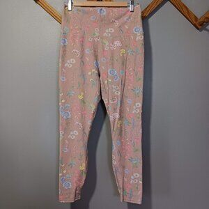 Fabletics Pure Luxe Beige Floral High Waist Leggings XL
